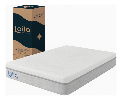 Colchon Matrimonial De Espuma Memory Foam 20cm, Laila Ultra Blanco