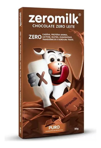 Chocolate Sem Lactose 40% Cacau 80g - Zeromilk