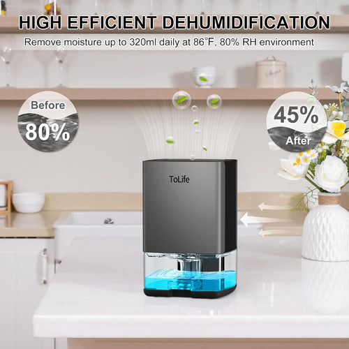 Deshumidificador Tolife Para Hogar Tanque De Agua De 800ml