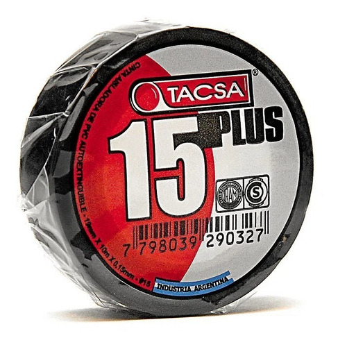 Cinta Aisladora Pvc 15 Plus De 10mts Tacsa Negra X 150 Uni