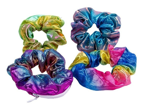 Scrunchies Donas Elásticas Bolsa Oculta Paquete De 4