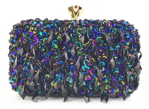 Bolso De Mano Fiesta Vintage Cuentas Lentejuelas Con Cadena