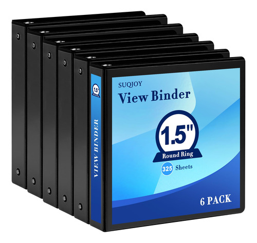 Binder Suqjoy 3 Anillas De 1.5 Pulgadas Con Cubierta Transpa