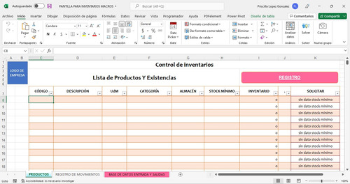 Control De Inventario Con Excel Macros