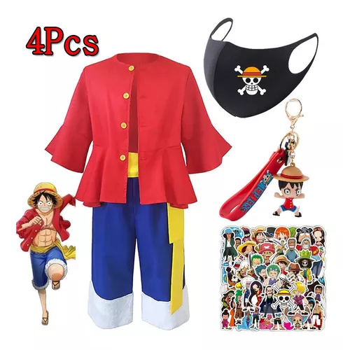 Trajes De Roupa De Cosplay Luffy De Uma Peça+máscara+figura