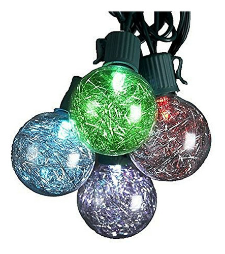 Guirnalda Luces Led Bolas Tinsel Plateadas 