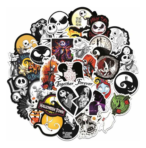 Set Stickers Extraño Mundo De Jack Skellington Nuevo