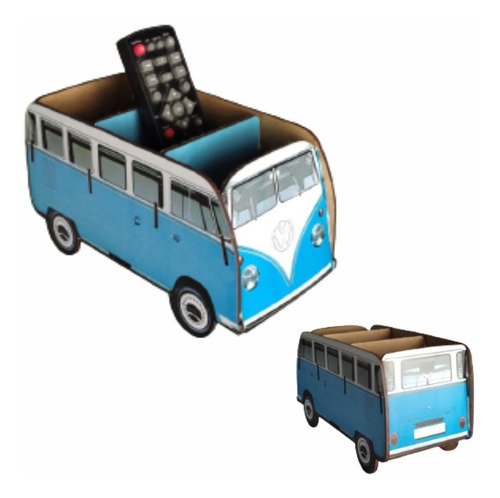 Porta Controle Mdf Kombi Azul Em Mdf 