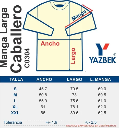 Playera Manga Larga 100 Algod n Dama Y Caballero Yazbek Cuotas