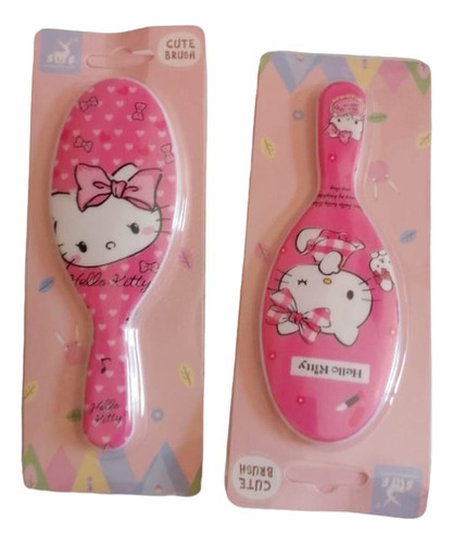 Cepillo Para Cabello Damas Niñas Kitty 12 Pzs