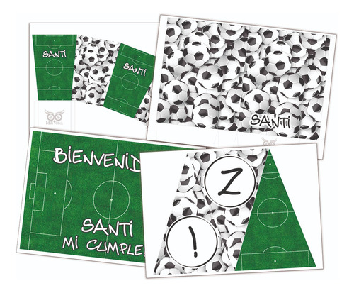 Kit Imprimible Party Box Editable - Cumpleaños Fútbol Pelota