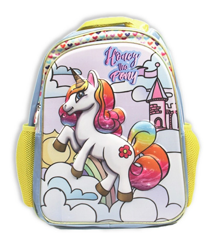 Mochila Unicórnio Pony  Escolar Infantil Costas Grande