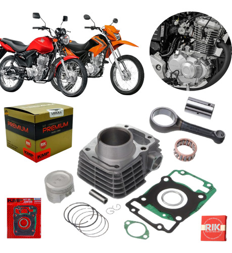 Kit Cilindro Motor Premium P/ Motos Honda Cg 125 2009 A 2018