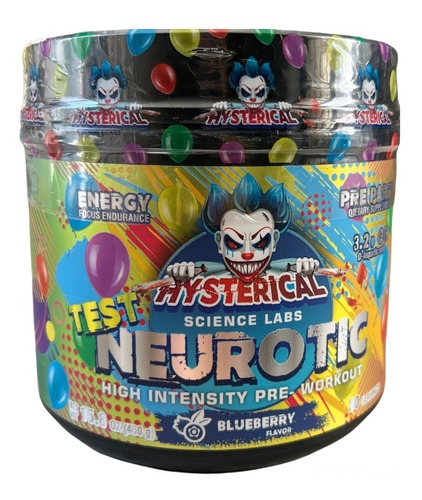 Pre-workout Neurotic Test / Hysterical 30 Srv / 450 Grs / Sabor Blueberry