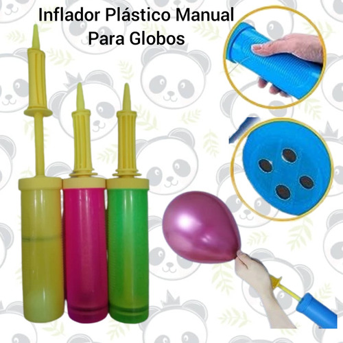 Inflador Manual 25cm Para Globos De Látex / Metalizados 