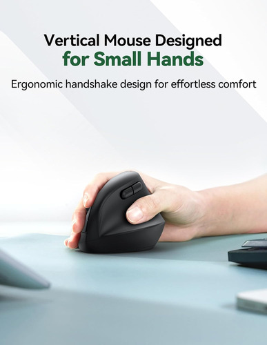 Mouse Sem Fio Vertical Tecknet, Mouse Ergonômico Para Pequen