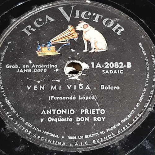 Pasta Antonio Prieto Ruiz Armengol Orq Rca Victor C221