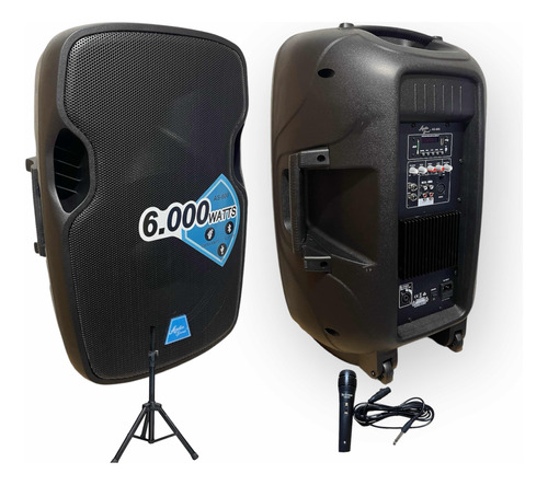 Parlante 6000watts Audio Sound 15 Pulgadas+ Base Y Micrófono