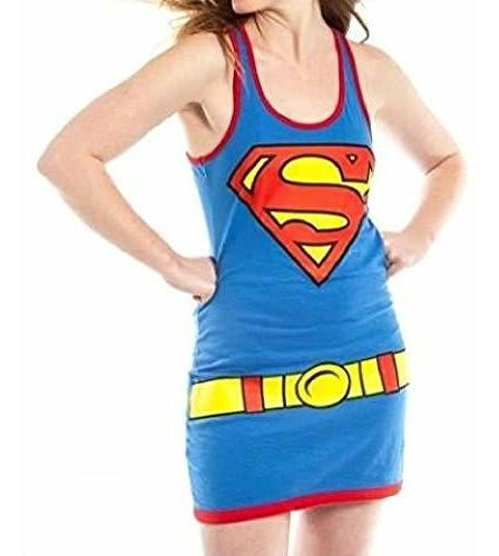 Dc Comics Supergirl Juniors Blue Tank Top Dress