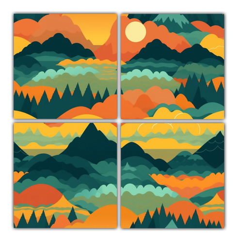 100x100cm Cuadros Decorativos Paisajes Montañas Colores Int