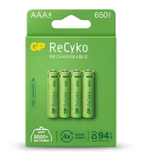 Pilas Recargable Tamaño Aaa Gp 4 Piezas 650 Mah Recyko Nimh