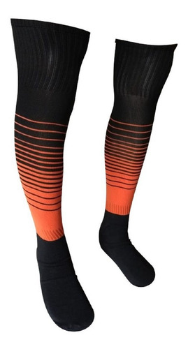 Kit 20 Pares Meião Profissional Degrade Preto Com Laranja