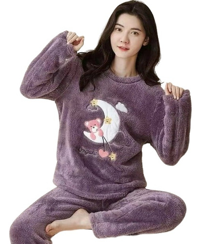 Pijama Peluche Largo Osos Plus Abrigados Varios Colores