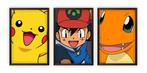 Quadros Decorativos Quarto Menino Pokémon Pikachu