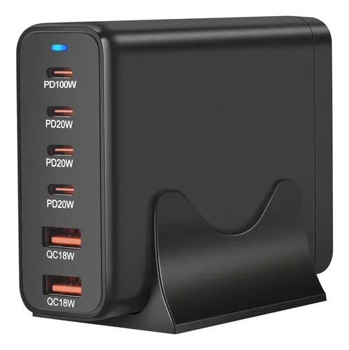 Cargador Gan De 120 W Y 200 W, 6 Puertos, Usb Tipo C, Cargad