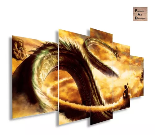 Quadro Dragon Ball Shenlong Esferas C/ Moldura E Vidro A3