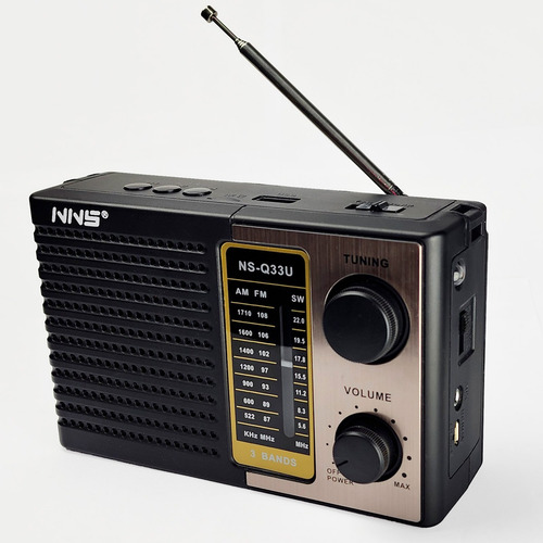 Radio Portatil Recargable Y Pilas Ns-q33u Am Y Fm/sd/usb