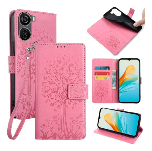Funda Con Tapa Teléfono Compatible Con For Zte Axon 40 Lite
