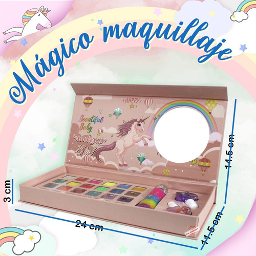 Imagen 2 de 8 de Set Maquillaje Para Niñas Sombras Fantasia Juguete A-313