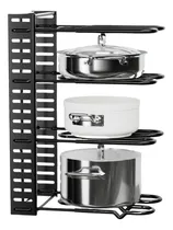 Comprar Organizador Ollas Y Sartenes Ajustable De 8 Niveles Color Negro