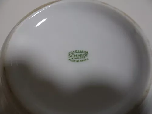 Antigo Jogo De Chá E Café, Porcelana Schmidt Floral Com Ouro