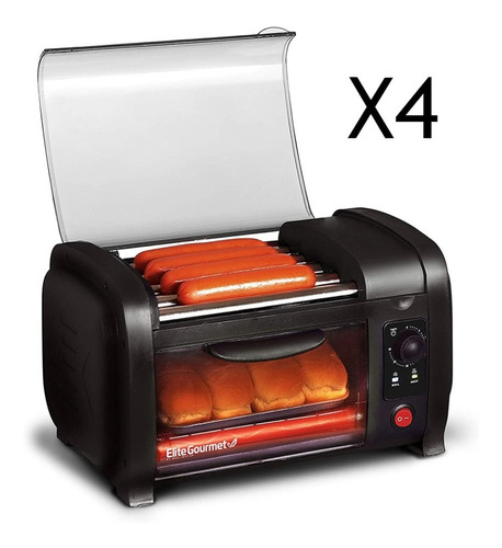 Horno Tostador Para Hot Dog Elite Gourmet Pack Con 4