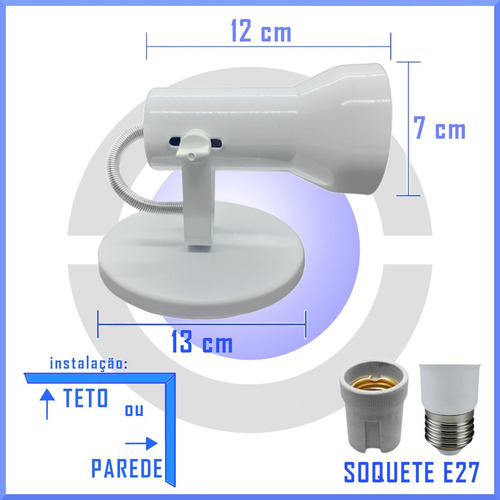 Spot De Sobrepor Teto Ou Parede Lampada Comum