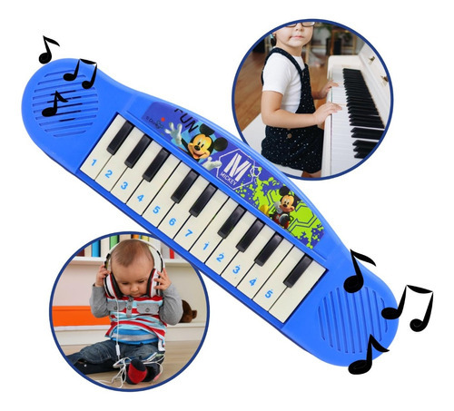 Brinquedo Infantil Teclado Musical Piano Mickey Disney Pilhas AA