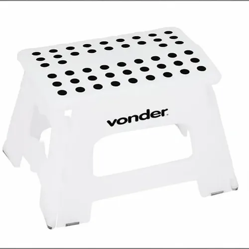 Banqueta Plástica Dobrável Vonder Branca – Altura 220 mm