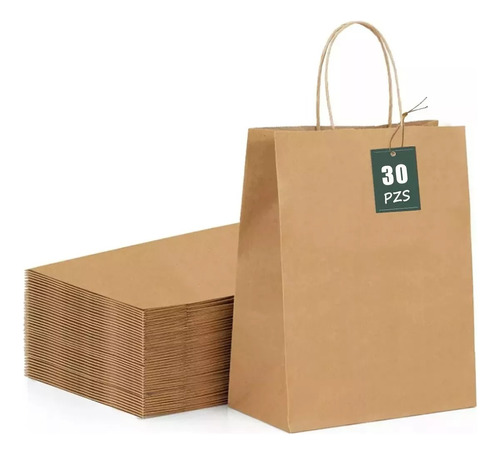 30 Bolsa De Papel Kraft Ecológica Para Fiesta/regalo/negocio