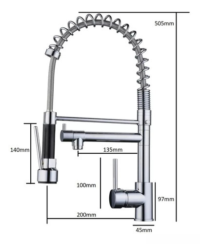 Canilla Monocomando Mesada Doble Pico Cisne Flexible Profesional Cocina Doble Mesada Plateado