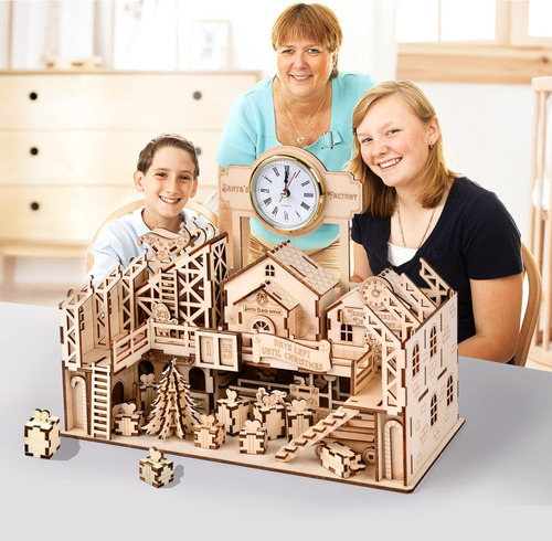 Rompecabezas De Madera 3d Para El Taller De Papá Noel, Rompe