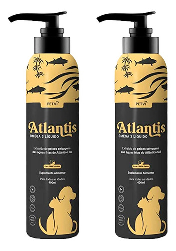 Kit 2 Suplementos Para Cães E Gatos Atlantis Petvi 400ml