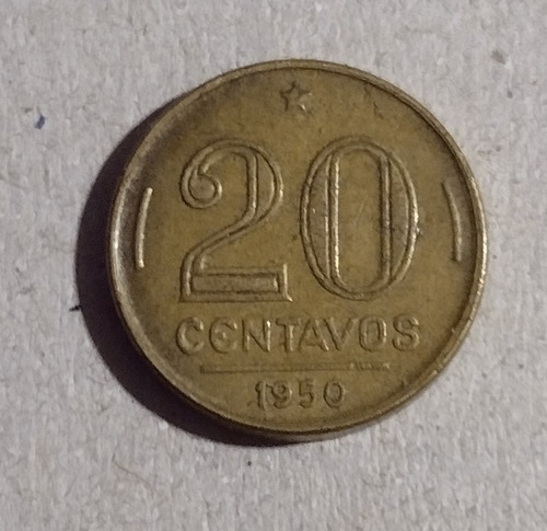 Moneda De Brasil De 20 Centavos Año 1950