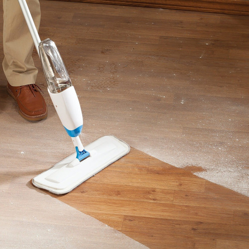 Trapeador Piso Con Rociador Spray 2 Mopas Microfibra Lampazo