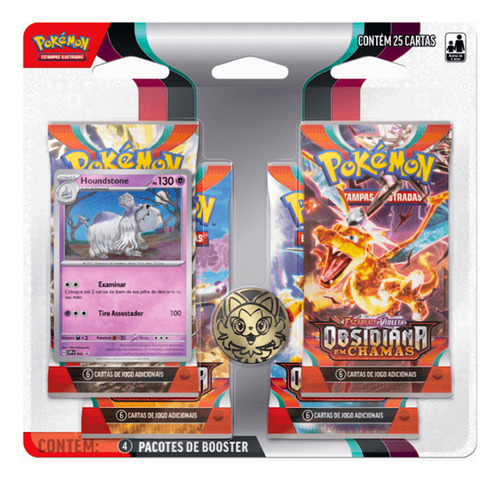 Blister Quadruplo Eevee E Houndstone Obsidianaemchamas Copag