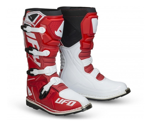 Botas Ufo Enduro Obsidian C/ Puntera Rojo Blanc Solomototeam