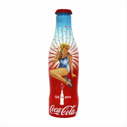 Botella Coca Cola, Aluminio, 125 Aniversario Llena, Alemana