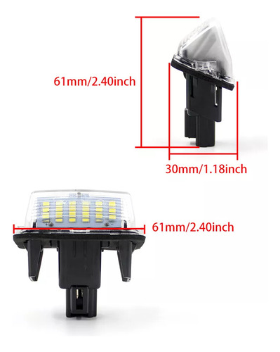 Par Luz Led De Patente Toyota Yaris Corolla Prius Avensis