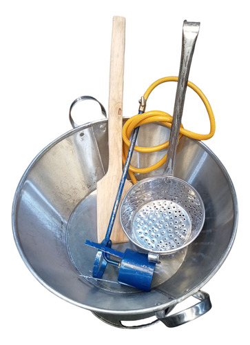Kit Cazo Para Carnitas 50 Cm De Diámetro Con Base Acero Inox